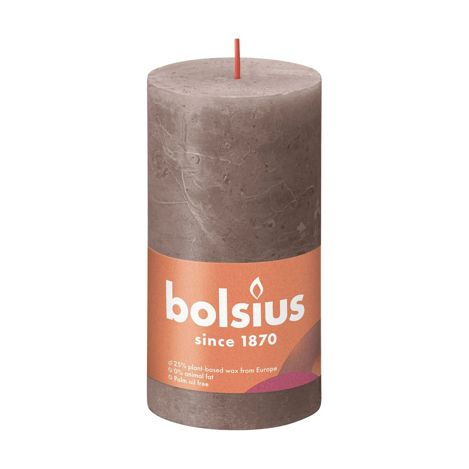 Циліндрична свічка Bolsius Rustic Shine Теплий тауп, 130*68 мм